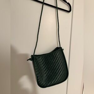 Dragon Diffusion Forest Green Woven Crossbody Bag